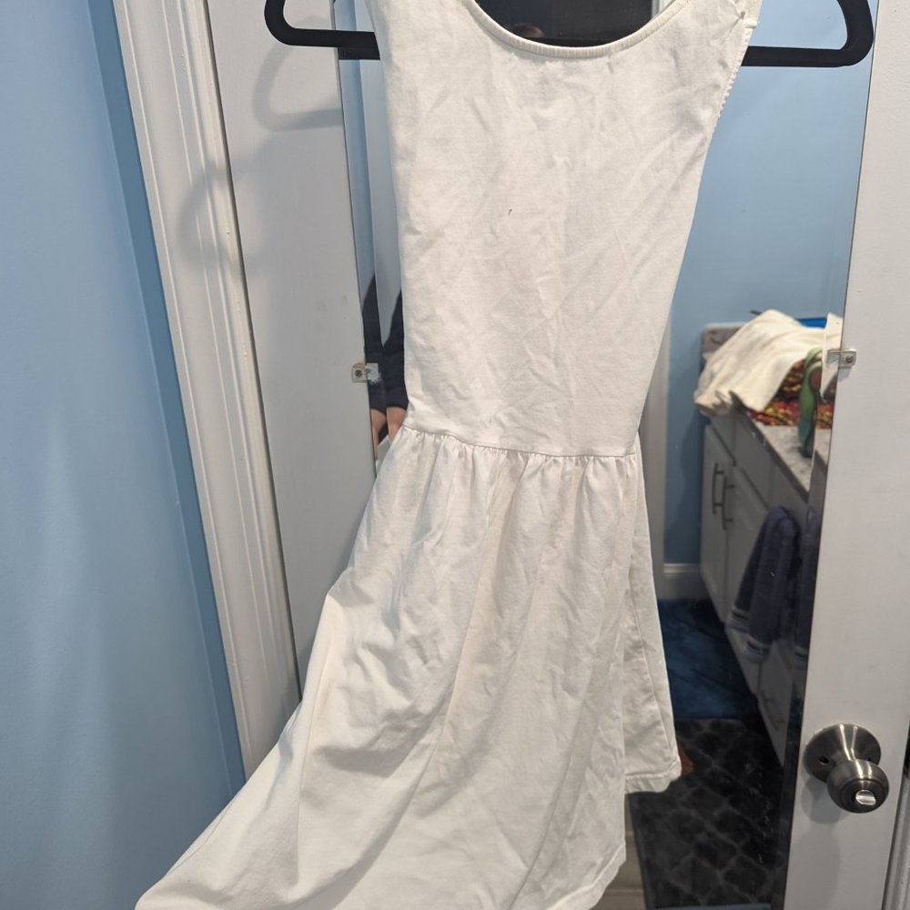 ASOS White Skater Dress with Open Crossed Back